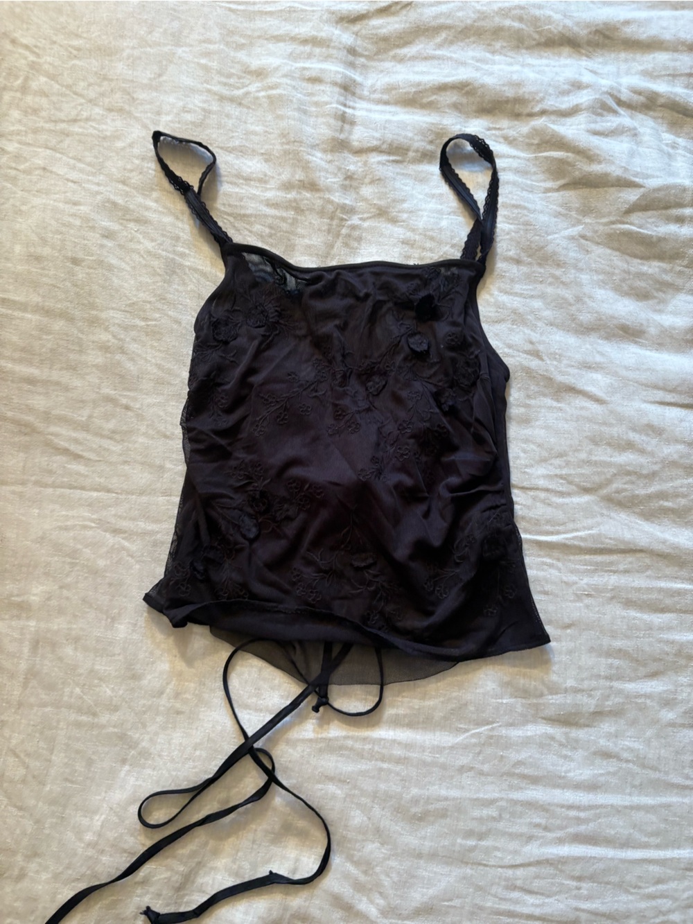 Zara Black Lace-Detail Cami Top